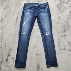 AG Adriano Goldschmied Jeans Womens 27R Blue Legging Ankle Super Skinny Stretch